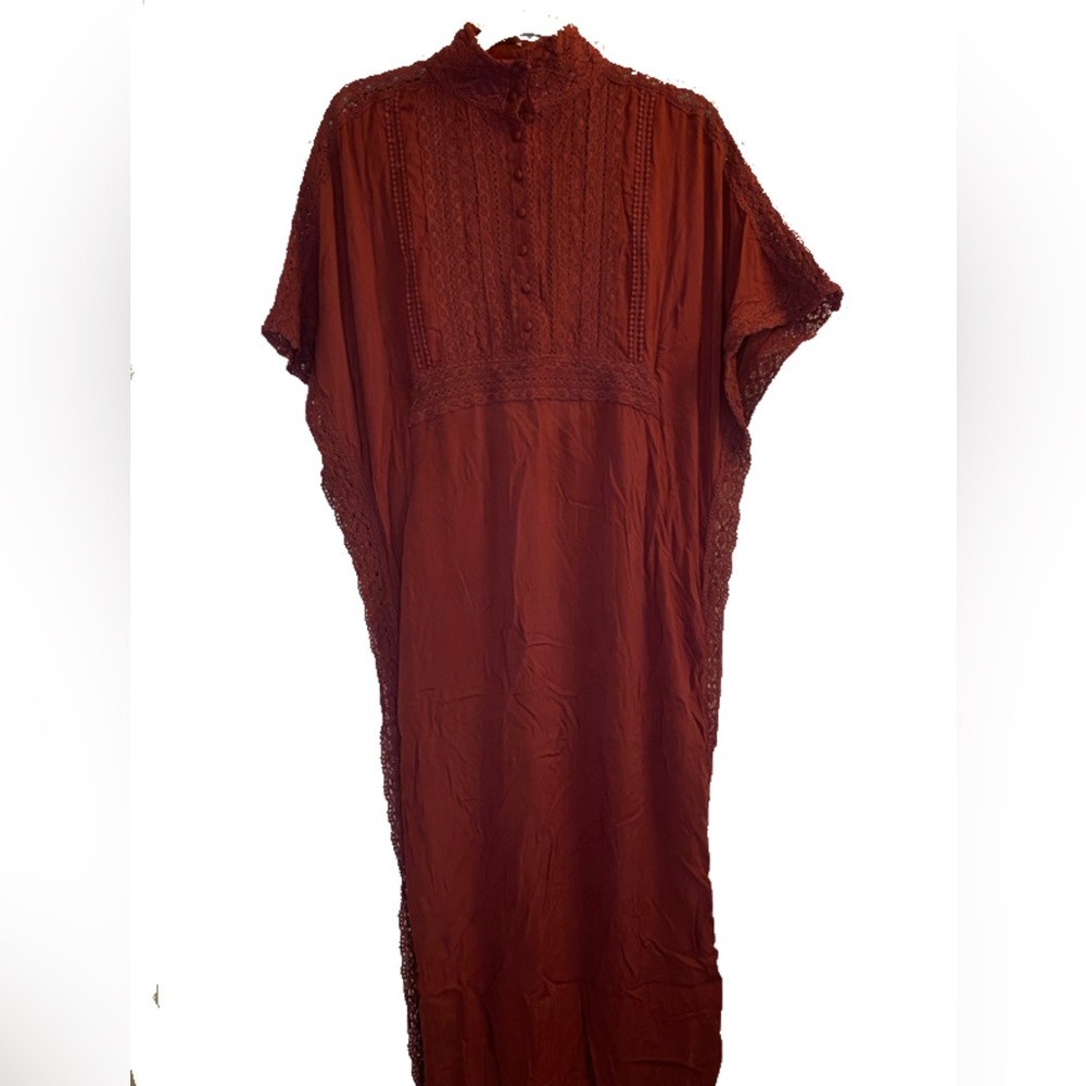 Nasty Gal | Wine Colored High Neck Backless Caftan Maxi Dress | sz S